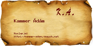 Kammer Ádám névjegykártya